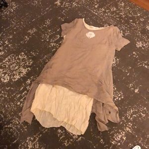 Layered cream tunic